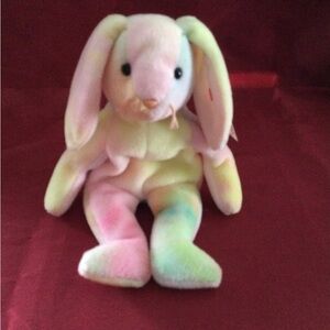 Ty Beanie Baby “Hippie” Tye Dye Bunny with tag errors